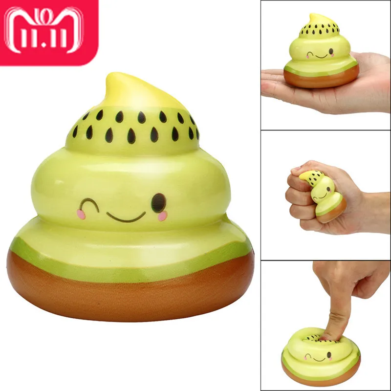 

Kawaii Kiwi Fruit Poo Squishy Slow Rising squishy toys Cream Scented Stress Reliever Decor squishi antistress toys for children