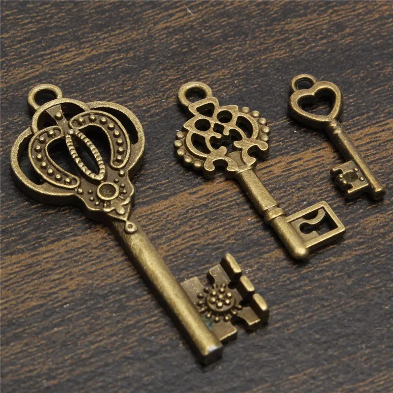 Милый полезный DIY старинный старомодный ключ много подвеска сердце лук замок украшение для дома металлические поделки декор