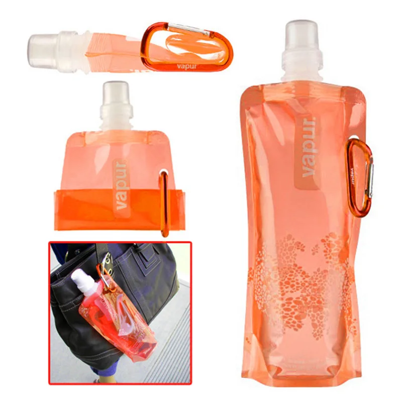

500ml Folding Water Bottles Outdoor Camping Mountaineering Tourism Hiking Drinking Water Kettle Random Color HA