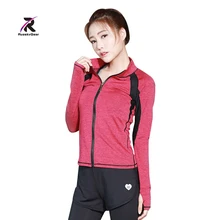 Женские футболки Для Йоги Спортивные Компрессионные спортивные фитнес быстросохнущие с длинными рукавами Спортивная одежда для бега для женщин Верхняя одежда куртка на молнии