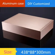 2U de aluminio lleno chasis del amplificador/instrumentación cáscara/DIY cubierta de aluminio/AMP Recinto/caja/caja DIY (438*88*300mm)