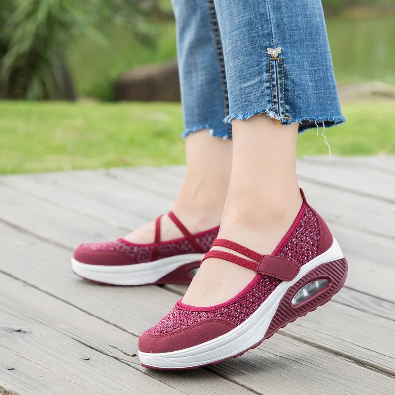 

2019 Summer Women Flat Platform Shoes Woman Breathable Mesh Casual Shoes Moccasin Zapatos Mujer Ladies Boat Shoes