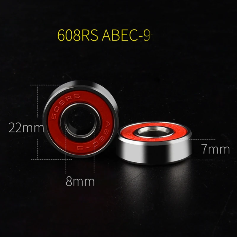 4Pcs ABEC 9 608RS Skate Scooter Skateboard Wheels Spare Bearings Ball Roller Highest Precision Shafts Bearing steel