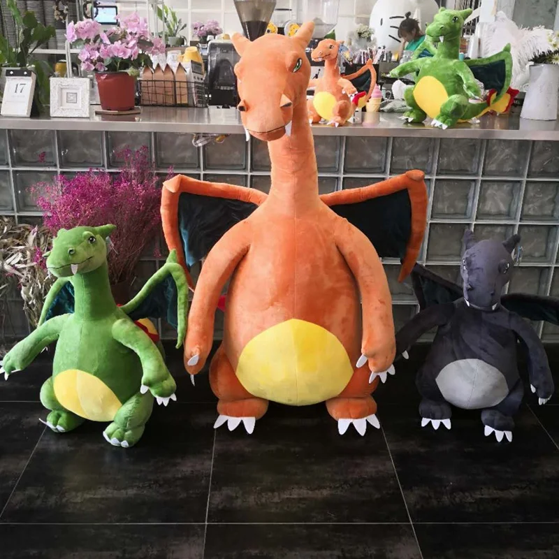 

New plush dinosaur big plush baby toys anime figure stuffed charizard large soft doll simulation fire-breathing dragon kids toy