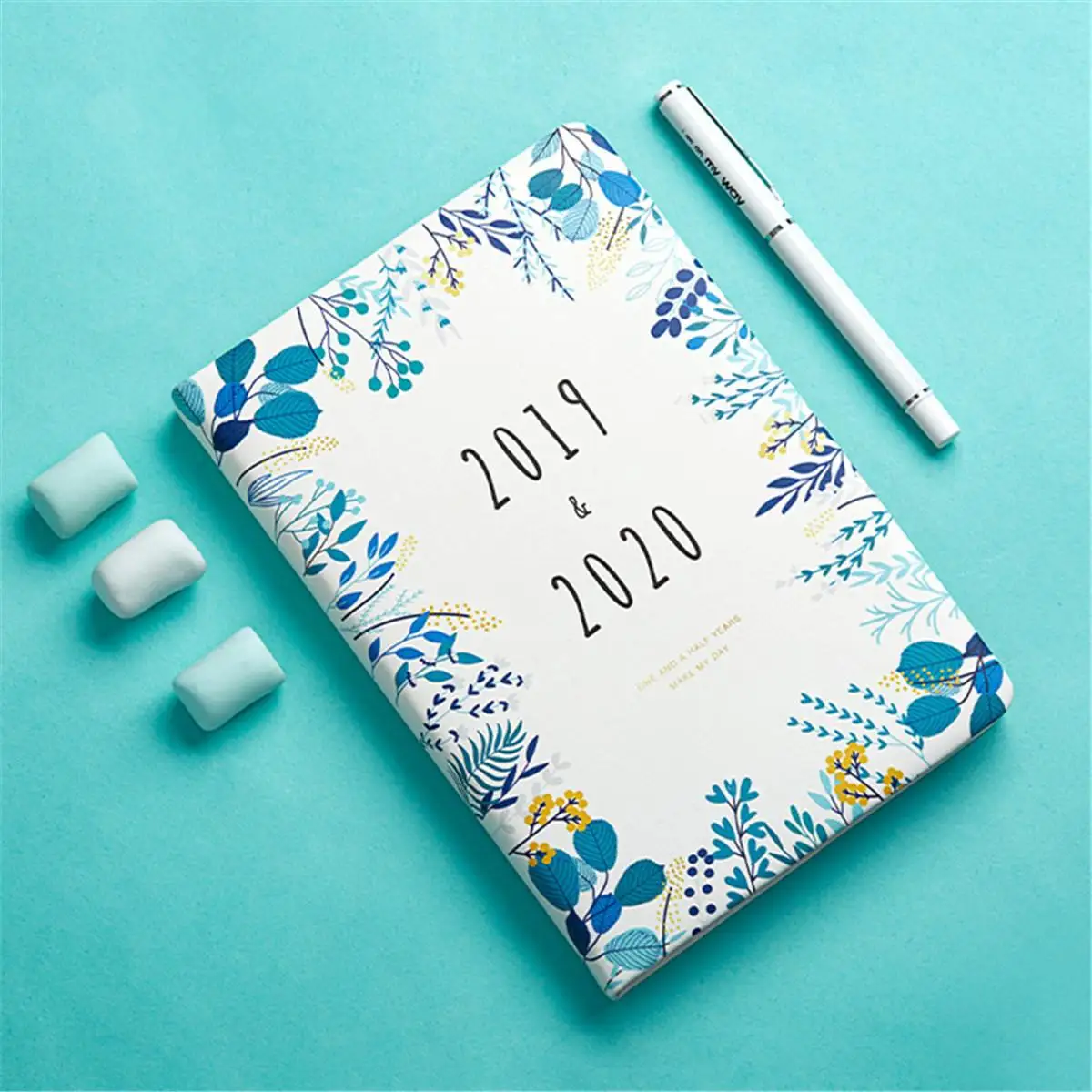 

2019.7-2020.12 Schedule PortableYearly Diary Weekly Monthly Daily Planner Organizer PU Leather Cover Paper Notebook A5 Agendas