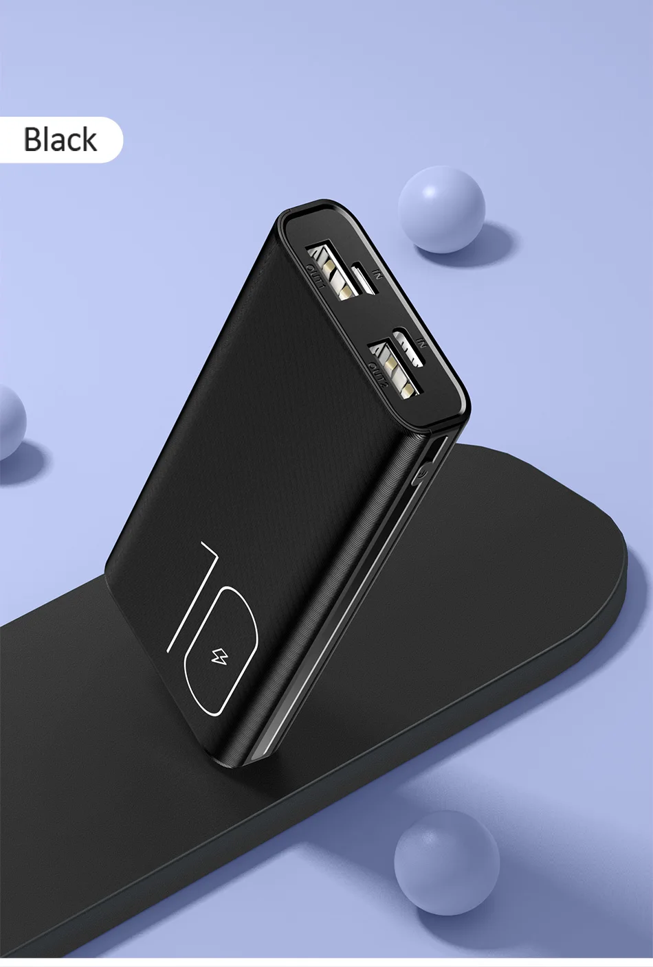 USAMS мини банк питания 10000 мАч портативный двойной USB быстрая зарядка банк питания для Xiaomi samsung iPhone внешний аккумулятор повербанк