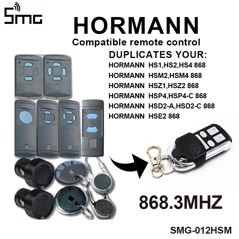 1 шт. 4 канала HORMANN HSE2 868 МГц Открыватель гаражных дверей совместимый Hormann HSM2 HSM4 868 МГц пульт дистанционного управления для дверей командный ключ