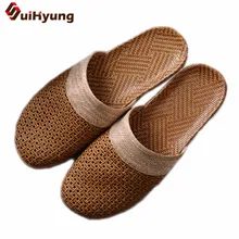 Новинка; летние мужские тапочки; удобные дышащие льняные домашние тапочки; нескользящая подошва из ЭВА; домашняя обувь; пляжные шлепанцы