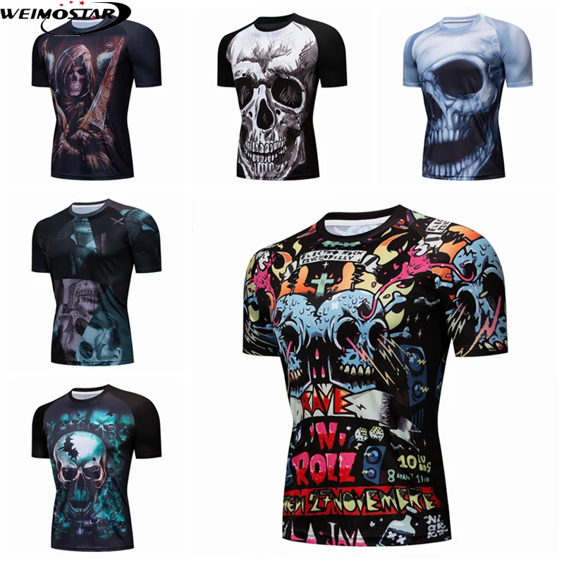 

Weimostar Skull Cycling Sport Men Bike Bicycle Breathable T Shirts Quick Dry Cycling Running Jerseys Male Short Sleeve T-shirts