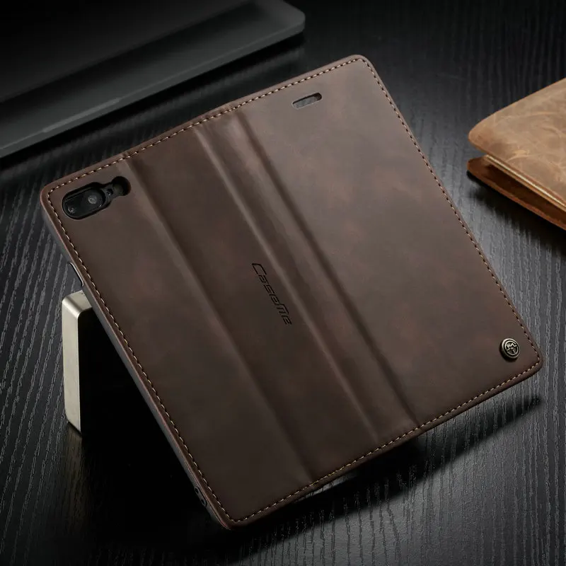 CaseMe Ретро Чехол кошелек для iPhone 6 7 8 6s Plus X 5SE Магнитный кожаный чехол с отделением