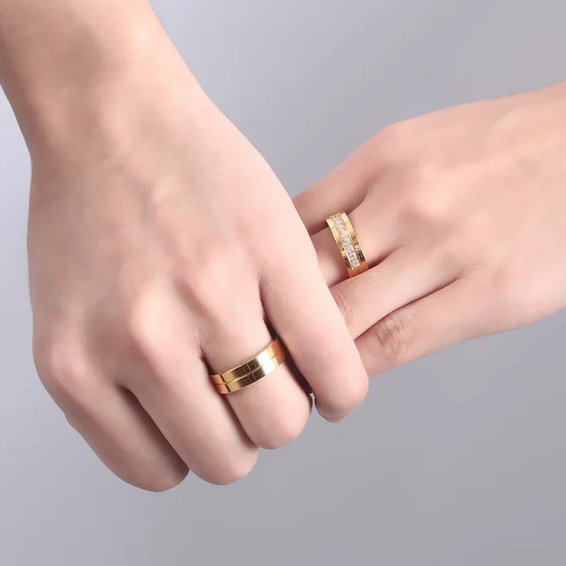 Ringe Paar מוצר 6mm stainless steel wedding ring for ip gold Ringe Paar מוצר 6mm stainless steel wedding ring for ip gold