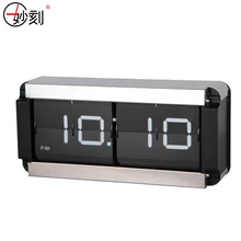 High grade Metal Flip font b Clock b font Quartz Movement Digital font b Clock b