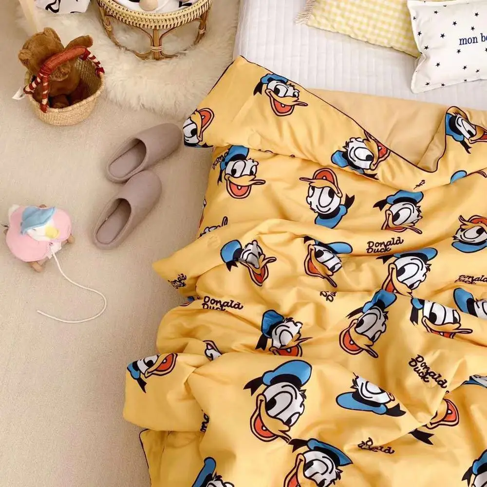 Disney, одеяло с желтой уткой, плащ для отдыха тонкое стеганое одеяло для девочек и мальчиков, детская кровать, украшение для дома, спальни, фланель