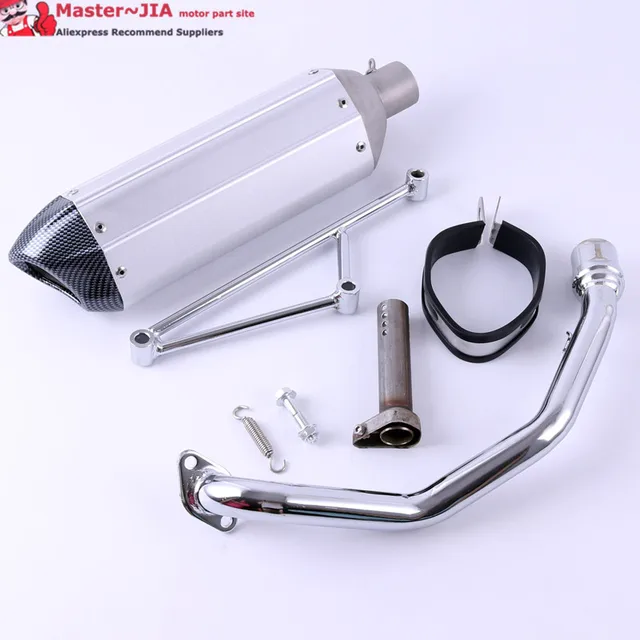 GY6 125CC 150CC SCOOTER HIGH PERFORMANCE EXHAUST PERFORATED MUFFLER W/PIPE 