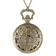 Японский аниме Хацунэ Мику кварцевые карманные часы брелок бронзового сплава ожерелье кулон мультфильм часы Женщины Мужчины Дети подарок