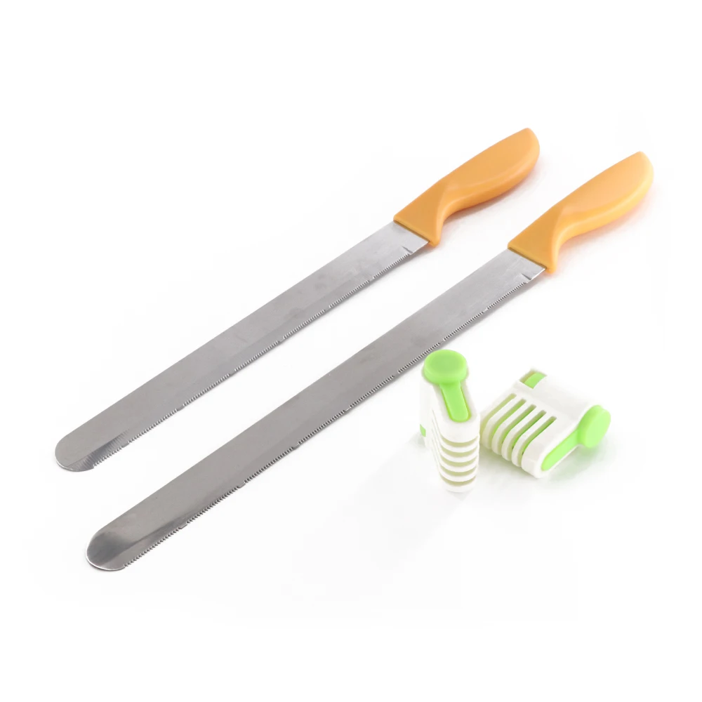 

4pcs/set 10in and 12in Bread Knife 2-pieces Cake Slicer 5 Layers Adjustable