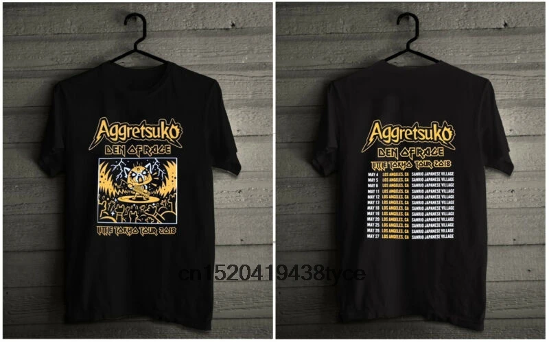 

Men t shirt Aggretsuko Den Of Rage Tour T-shirt Little Tokyo Size S to 3XL Reprint tshirt women