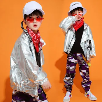 

Boys Jazz Dance Costume Loose Hip Hop Street Dance Performance Clothing Practice Outfit Kids Team Stage Dancing Dancewear DC1919