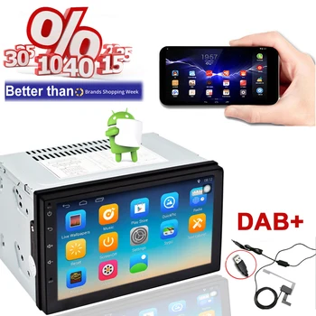 

Rhythm dab car radio double 2din Android 7.1 Car GPS+Wifi+Bluetooth+Radio+Quad Core 7" 1024*600 screen car stereo support DAB+