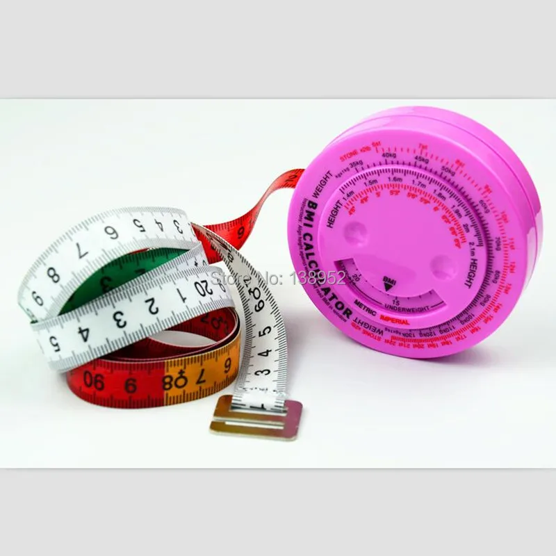 Pink color Bmi Calculator body Health Tape Measure body Mass Index with