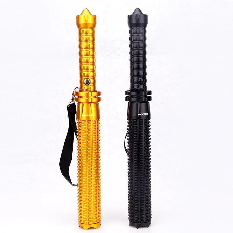 2017 CREE Q5 LED Spiked Mace Baseball Bat Long Flashlight Self Defense