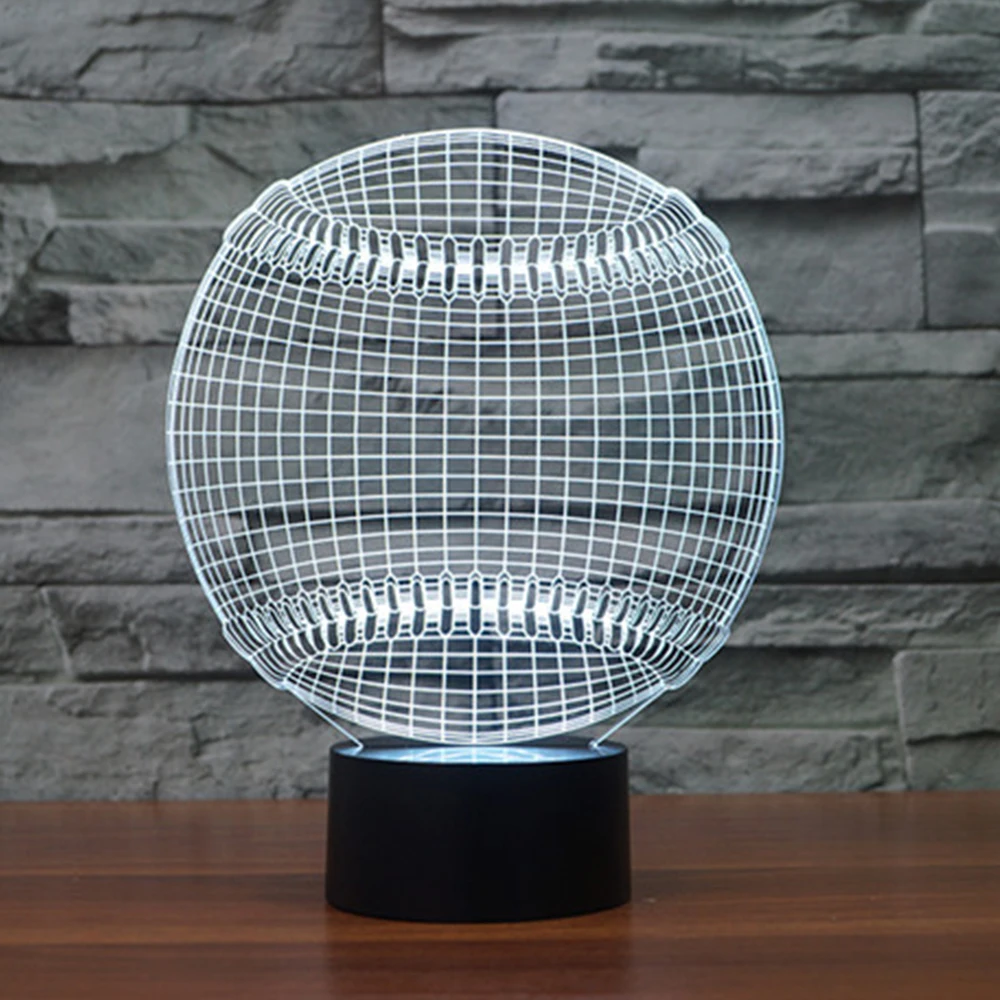  Sport Series 3D Lamp Golf 7 Colors Changing Night Light USB Light Table Desk Bedroom Bedside Lamp A
