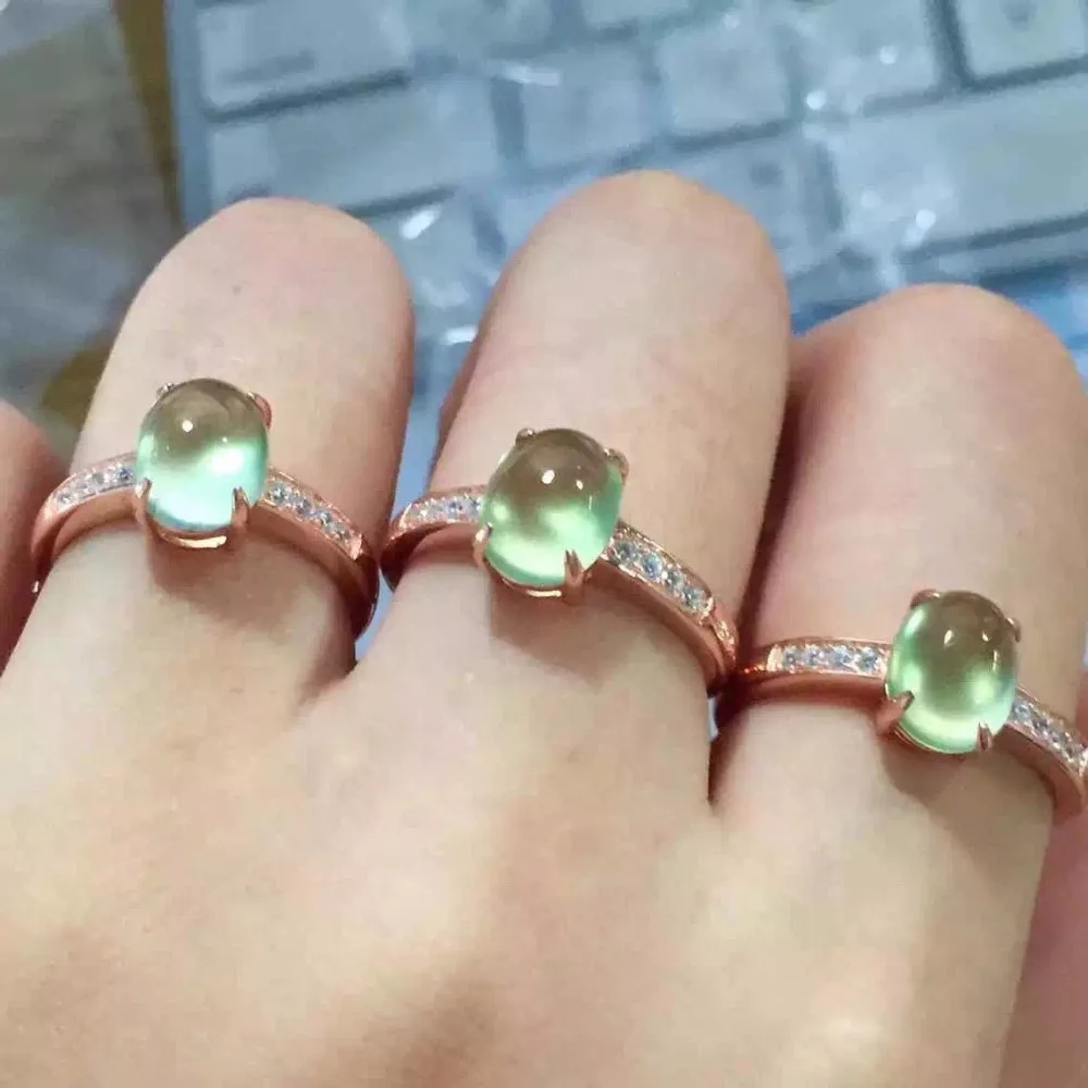 [MeiBaPJ, классическое, простое, натуральное, прехнит, драгоценный камень, модное кольцо для женщин, настоящее 925 пробы, серебряное, очаровательное, хорошее ювелирное изделие