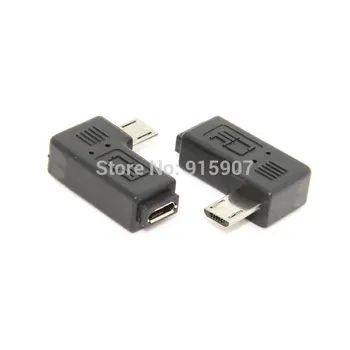 

10pcs/lot CY Cablecc 9mm Long Connector 90 Degree Right Angled Micro USB 2.0 5Pin Male to Female M to F Extension Adapter