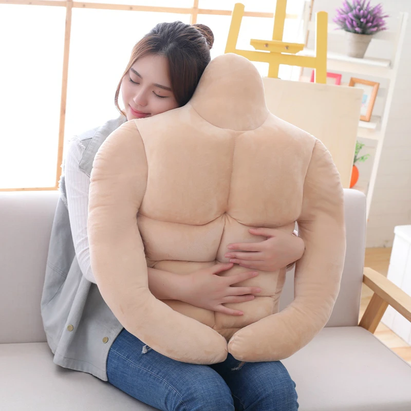 

2019 Soft Stuffed Toys Muscle Man Plush Toy Pillow Boyfriend Arm Plush Doll Girlfriend's Best Birthday Gift Sleeping Pillow
