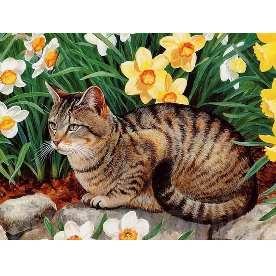 

Diamond Diy Full Square Drill Pet Cat Flower Painting Butterfly 5D Home Decor Wall Art Handmade Embroidery Picture Cross Stitch