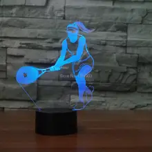 Теннис Для женщин плеер Дизайн прикроватной тумбочке лампа ABS Материал 7 цветов изменить Рождественские огни Tenis украшения Крытый Луна лампы