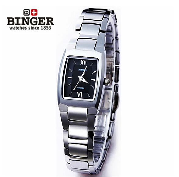 

2018 new Luxury Brand Switzerland Binger tungsten steel men's watch quartz watch beer barrel full steel wristwatches BG-0394-2