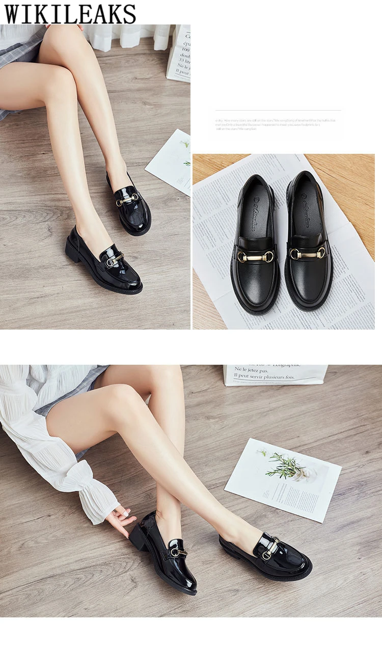 В Корейском стиле; женские туфли из лакированной кожи; Дизайнерская обувь для женщин, без шнуровки, женские туфли-оксфорды удобная обувь размер больше femme