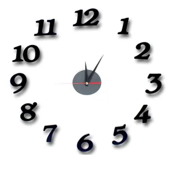 

Black 3d Digital Wall Clock Large Modern Design Wall Sticker Living Room Office Relojes De Pared Casa Clocks Home Decor 50w094