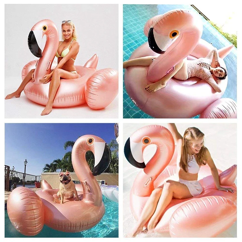 Розовое золото/розовый надувной бассейн-Фламинго поплавок для взрослых детей надувной матрас для плавания идеально подходит для летних
