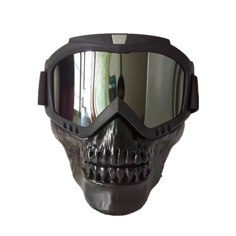 Съемная мотоциклетная Маска Для Глаз Череп Мото маска для лица ветрозащитная мотокросса очки гоночный шлем защитная маска для глаз