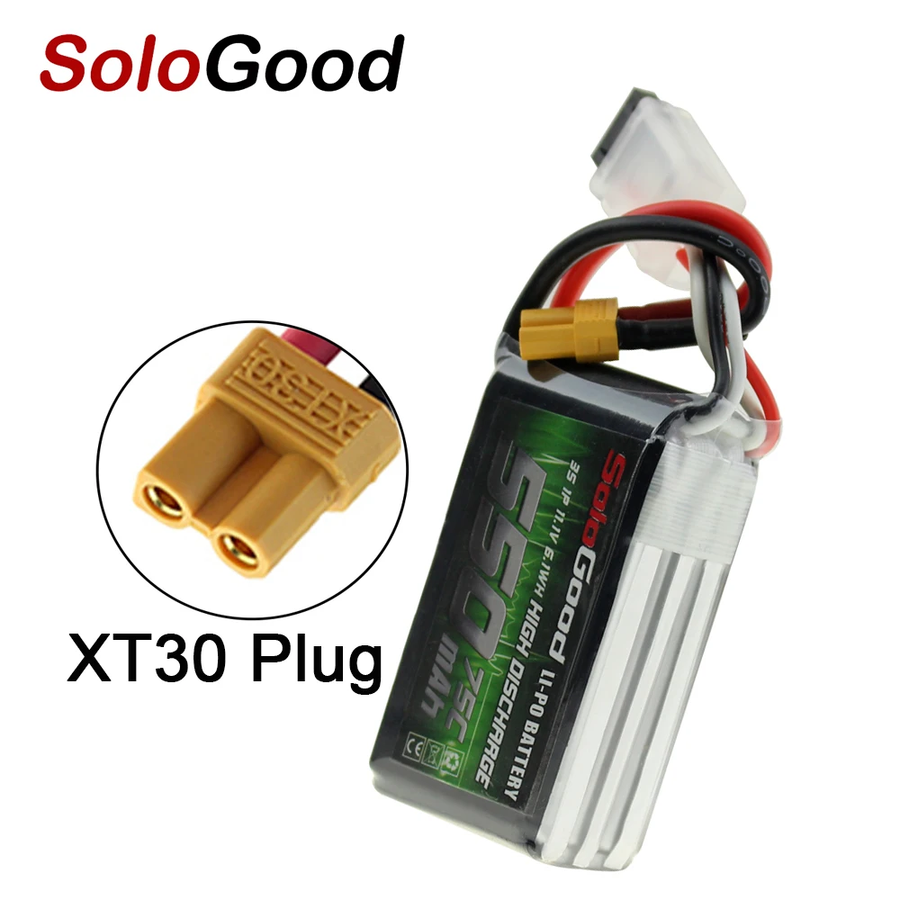 SoloGood Lipo аккумулятор 2S 3S 4S Series 550mAh 850mAh гнездовой разъем для радиоуправляемого гоночного дрона FPV мультикоптера с фиксированным крылом