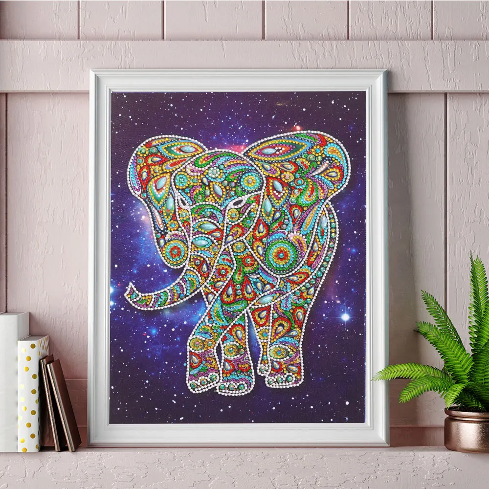 

Special Shape Diamond Painting Elephant DIY Diamond Embroidery Animal Diamond 3D Picture Of Rhinestones Gift Home Decor 30x40cm