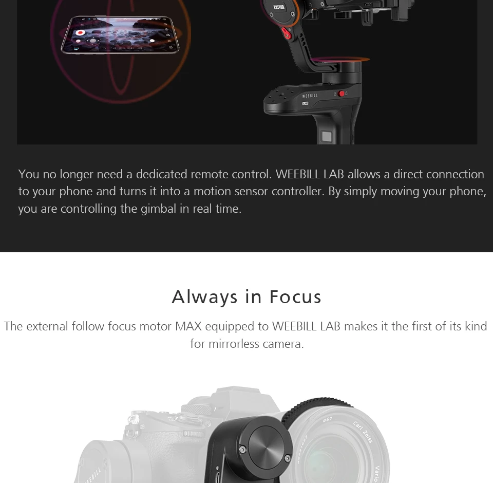 Free ship ZHIYUN Weebill LAB 3-Axis Image Transmission Stabilizer for Mirrorless Camera OLED Display Handheld Gimbal