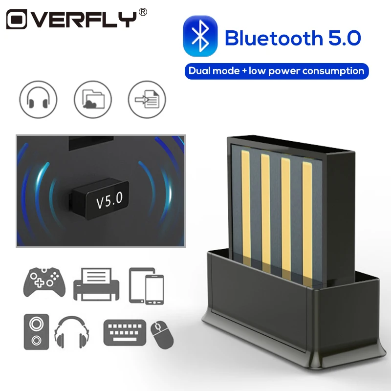 

USB Bluetooth Wireless Adapter 5.0 Computer Audio Bluetooth Dongle Launch Converter Adapter for PC Laptop Computer Desktop Mouse