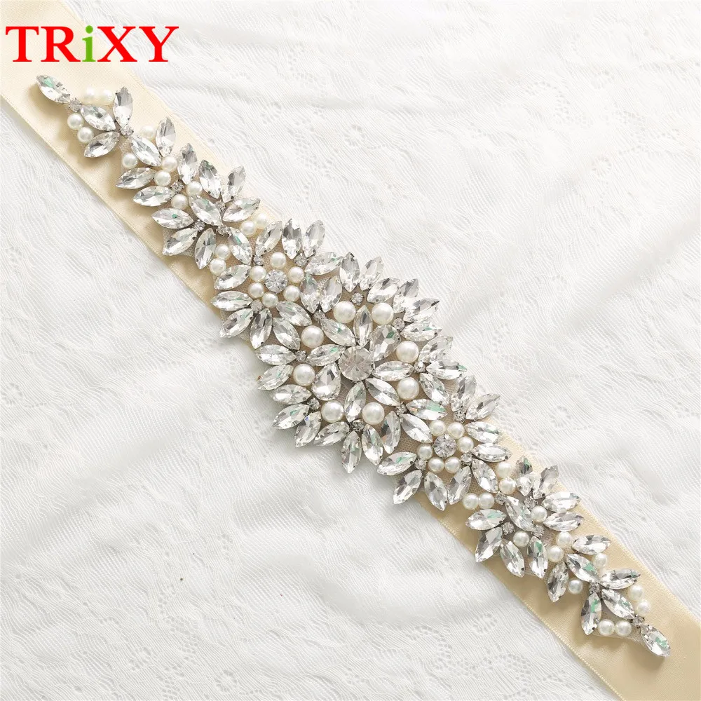 

TRiXY A266 FREE SHIPPING Handmade Designer Wedding Belts Sparkly Blings Crystal Rhinestone Bridal Belt Charming Wedding Sashes