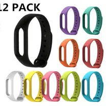 12 шт. красочные силиконовый ремешок Браслет замена ремни для Xiaomi mi Группа 2 mi Группа 2 Напульсники Accessoriess