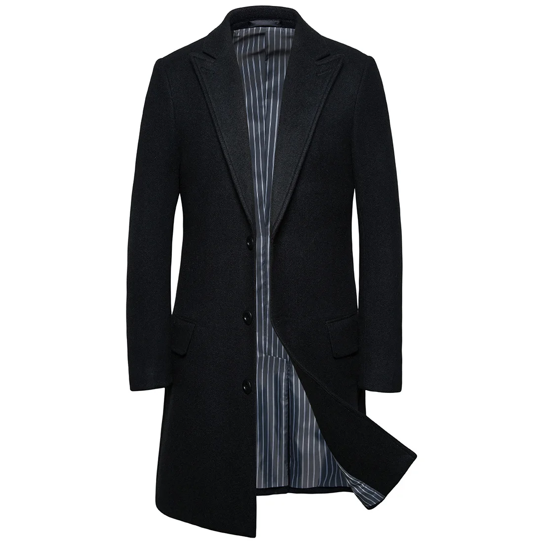 

YF602 Size M-5XL Autumn and Winter Clothing Long Overcoat Large Woolen Cloth Men's Blends Coat