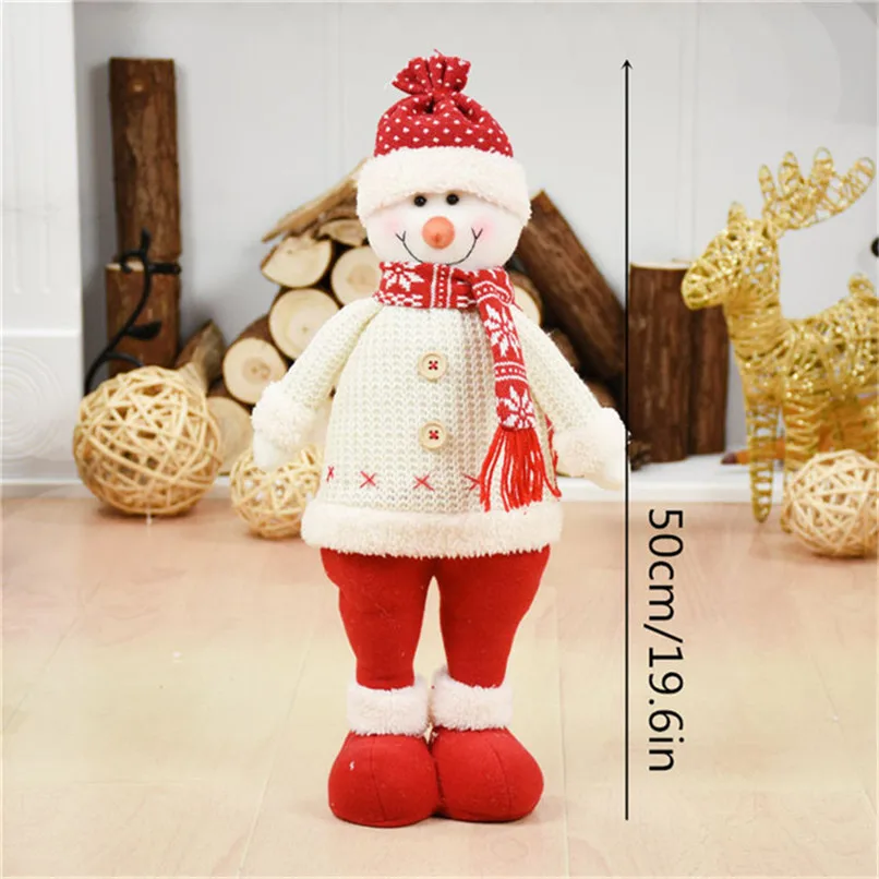  3pcs/lot Santa Claus+Snowman+Elk Doll Christmas Decoration Ornaments Stand Toys New Year Birthday G