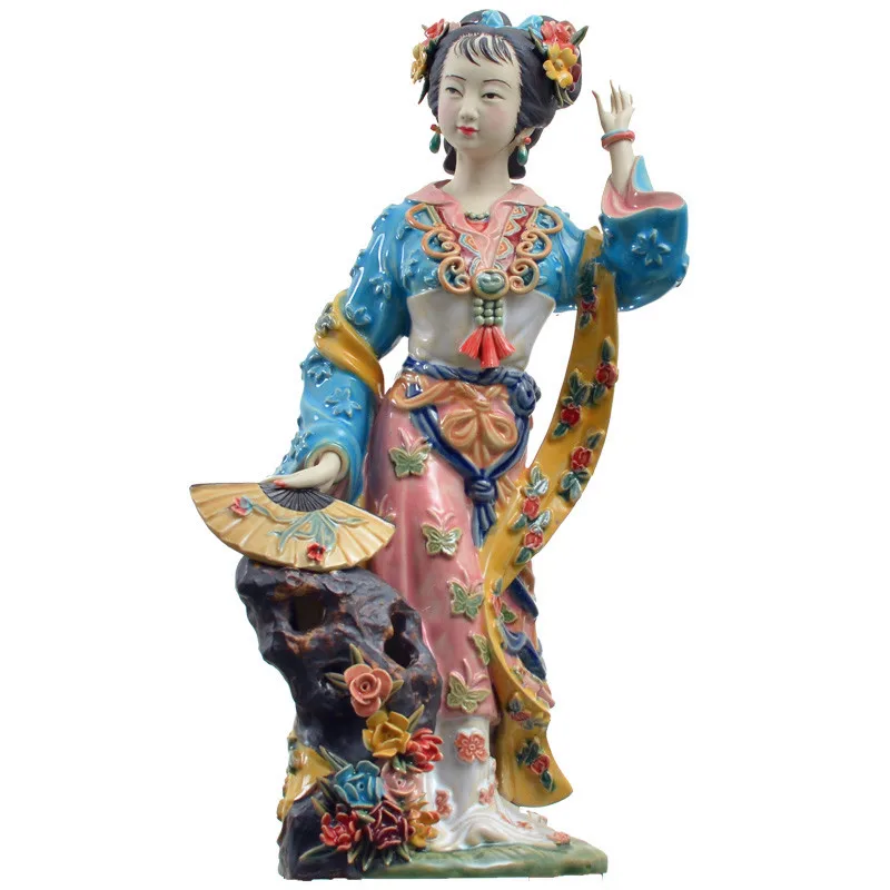 

Classical Hogar Lady Painted Art Female Figure Statue Ceramic Antique Chinese Angels Porcelain Home Decoration L3394