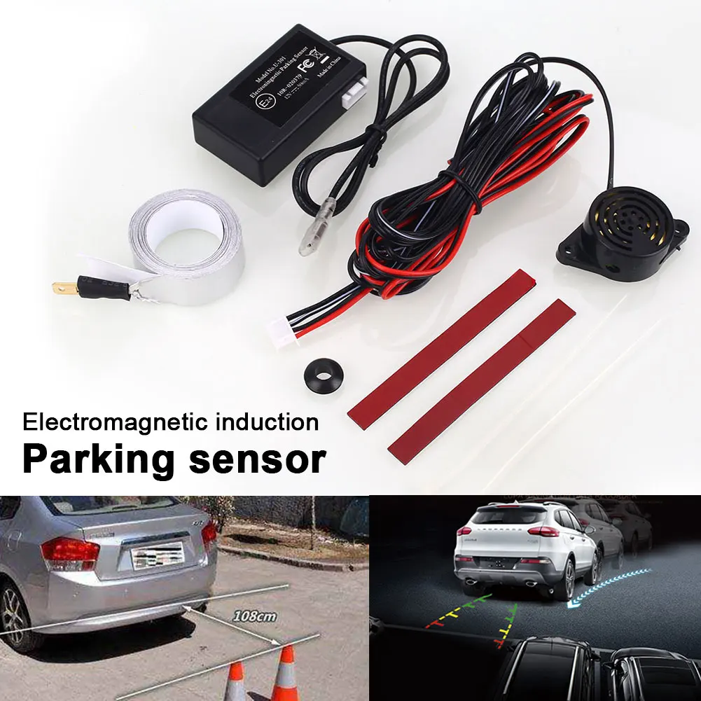 

Electromagnetic Car Parking Sensor Reversing Radar System Bumper Guard Backup Buzzer No Holed Drilled