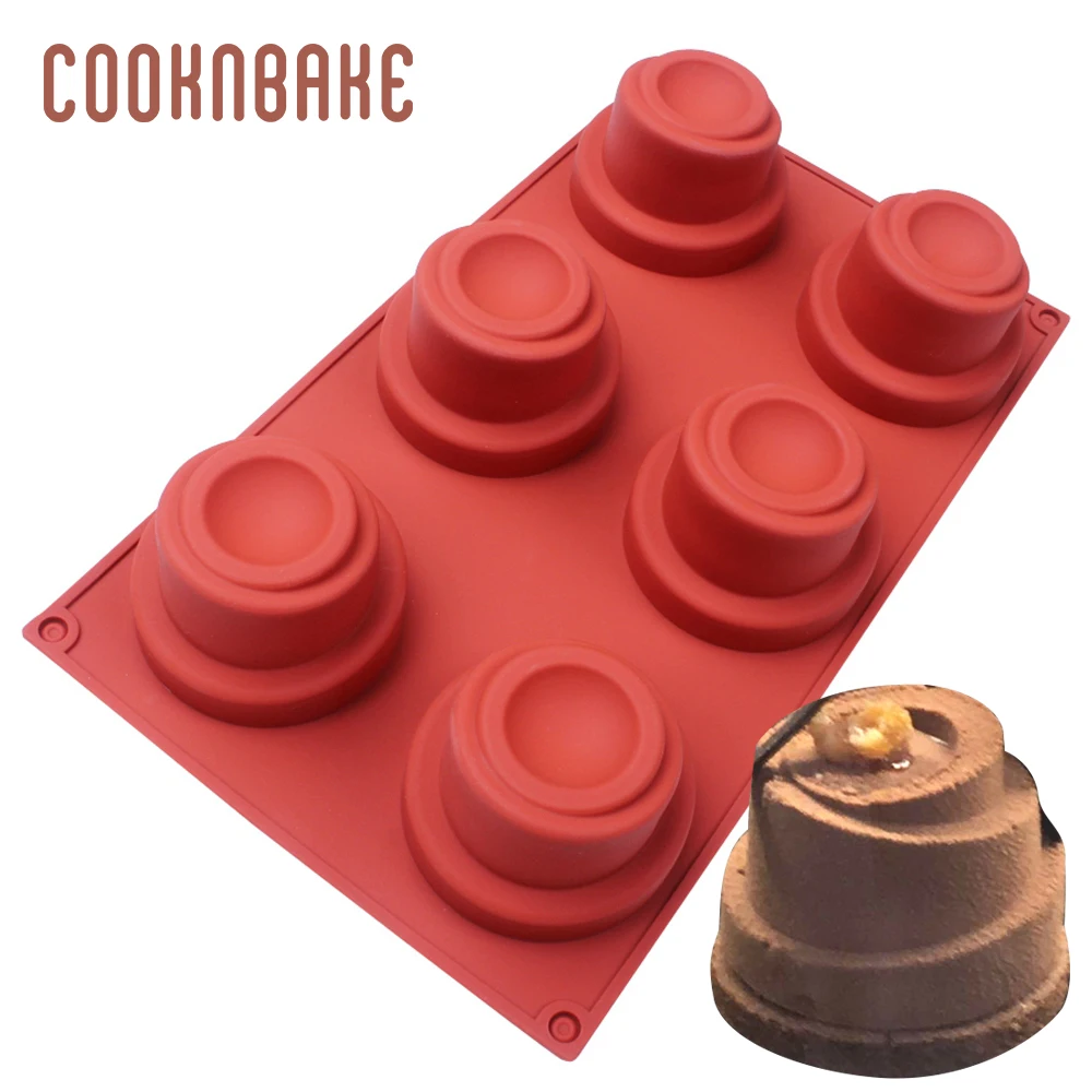 

COOKNBAKE Round Silicone Cake pastry Baking Tool 6 Hole Poop Shape Silicone Jelly Pudding bread candy Mould handmade Soap Mold