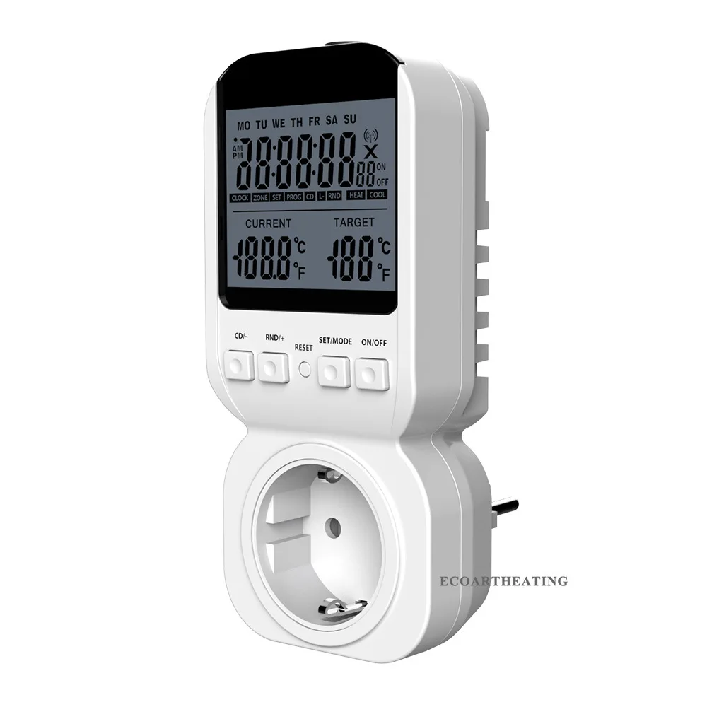 

DE Stock Multi-function Thermostat Timer Socket Switch with Sensor Probe Energy-saving Mechanical Timer Socket Timing Switch