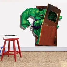 3D дверь наклейки Халк Super Heroes DIY Подарок Настенные стикеры наклейки украшения 1464
