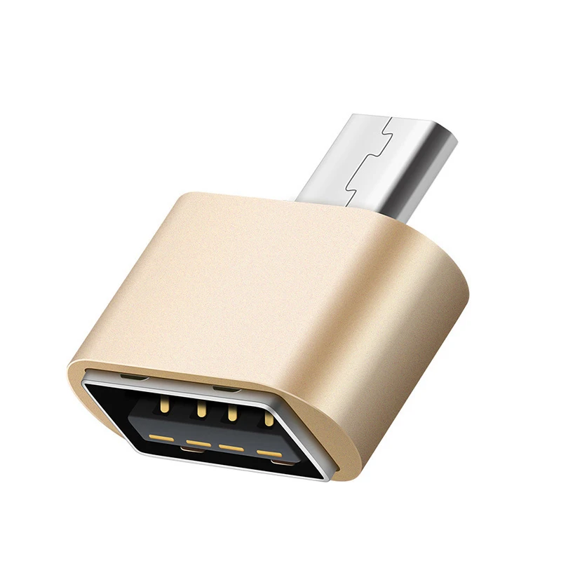 Микро USB OTG к USB адаптер для samsung Xiaomi huawei конвертер камера планшет MicroUSB Мужской OTG к USB Женский адаптер - Цвет: Золотой